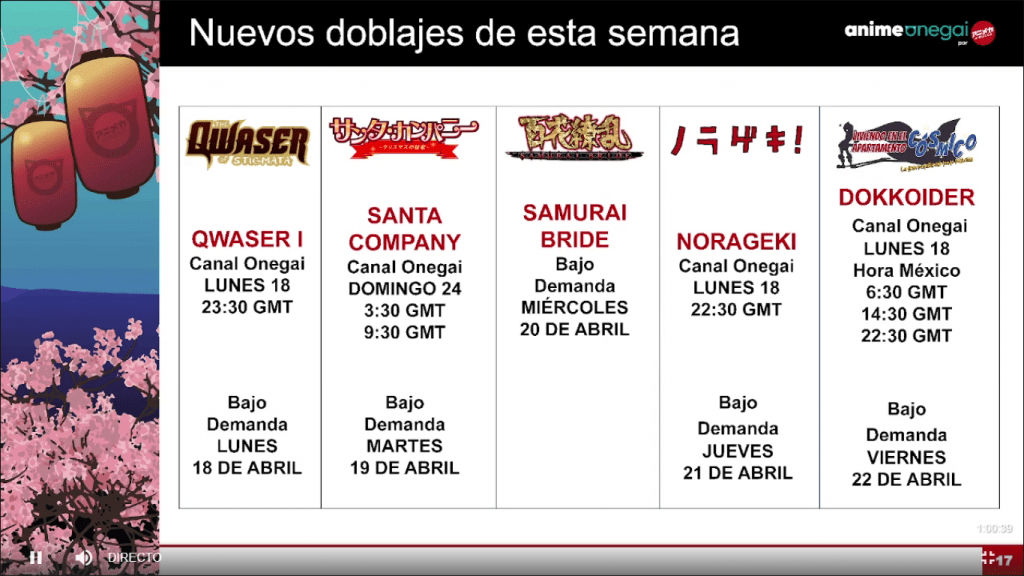 Programación Anime Onegai